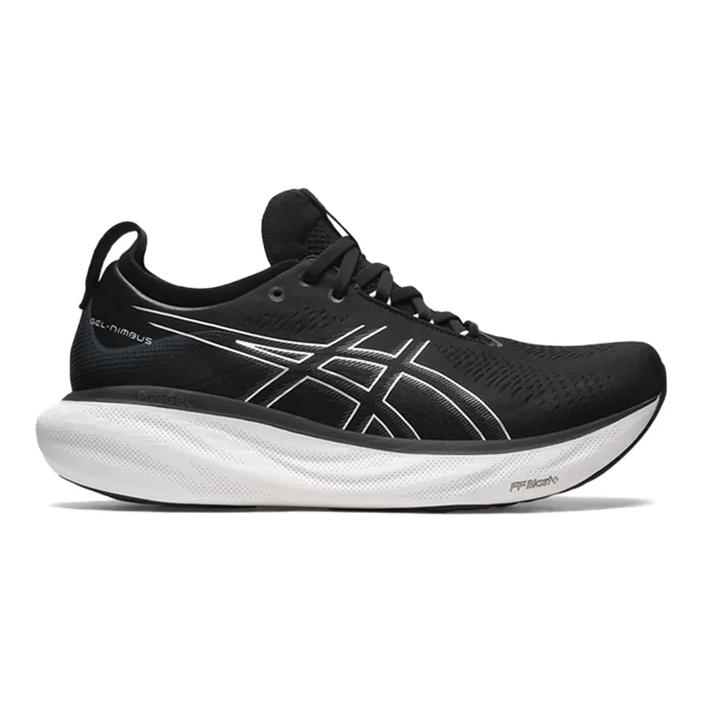 Men's Asics Gel-Nimbus 25, Black/Pure Silver, 13 4E Extra Wide