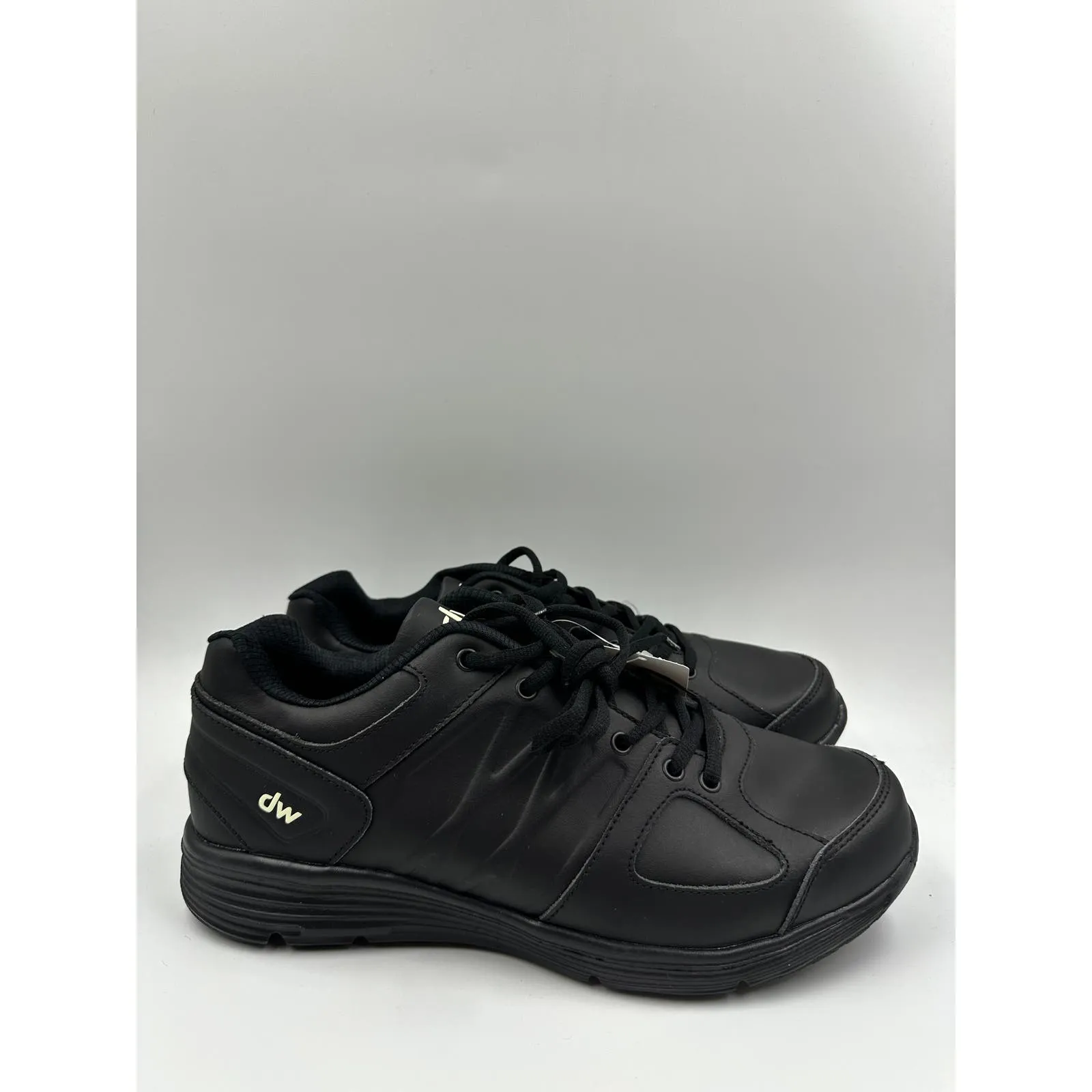 Men's Size 11, All Black Work Low Top Sneakers with Thick Heel Design