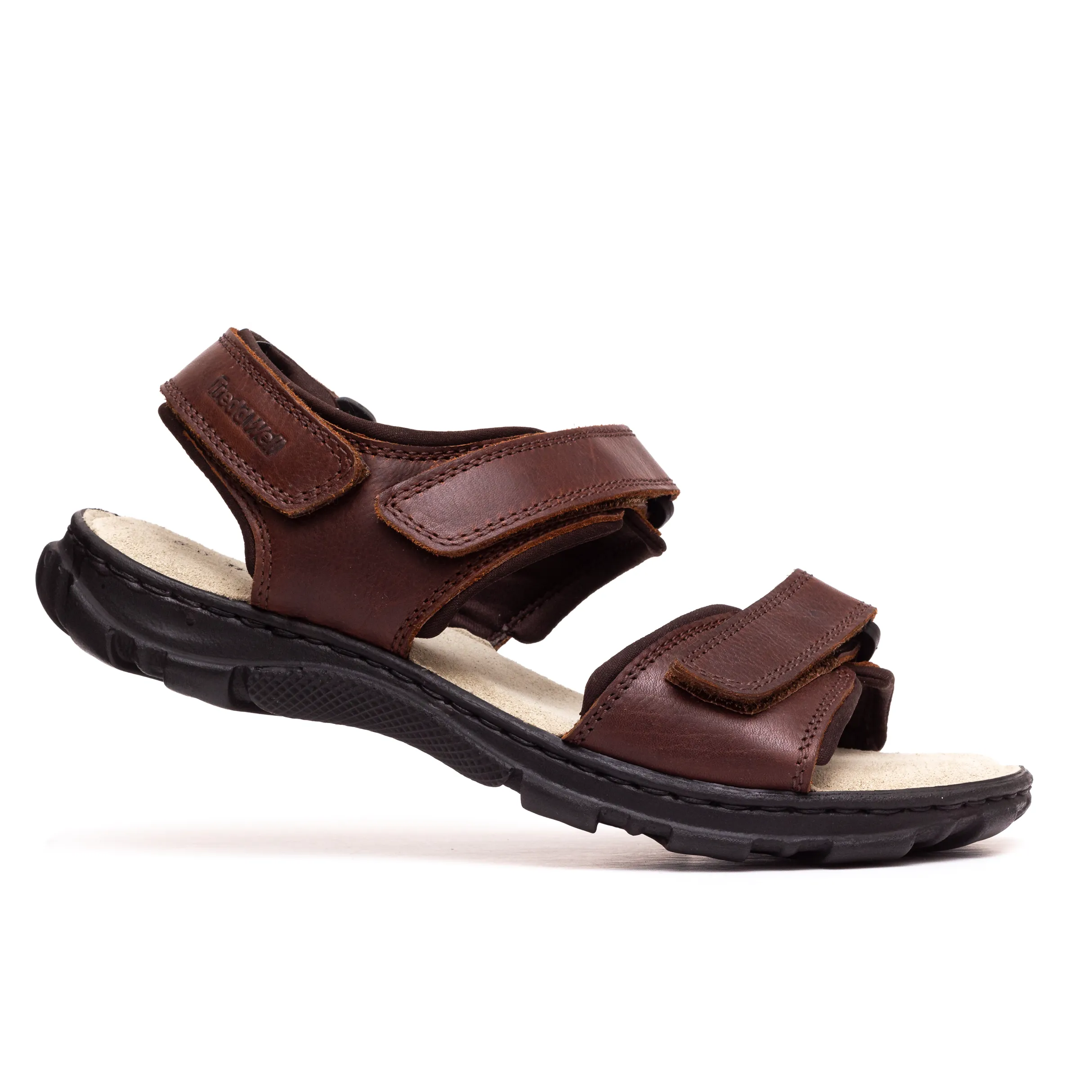 Mens Wide Fit James Leather Sandals by Tredd Well