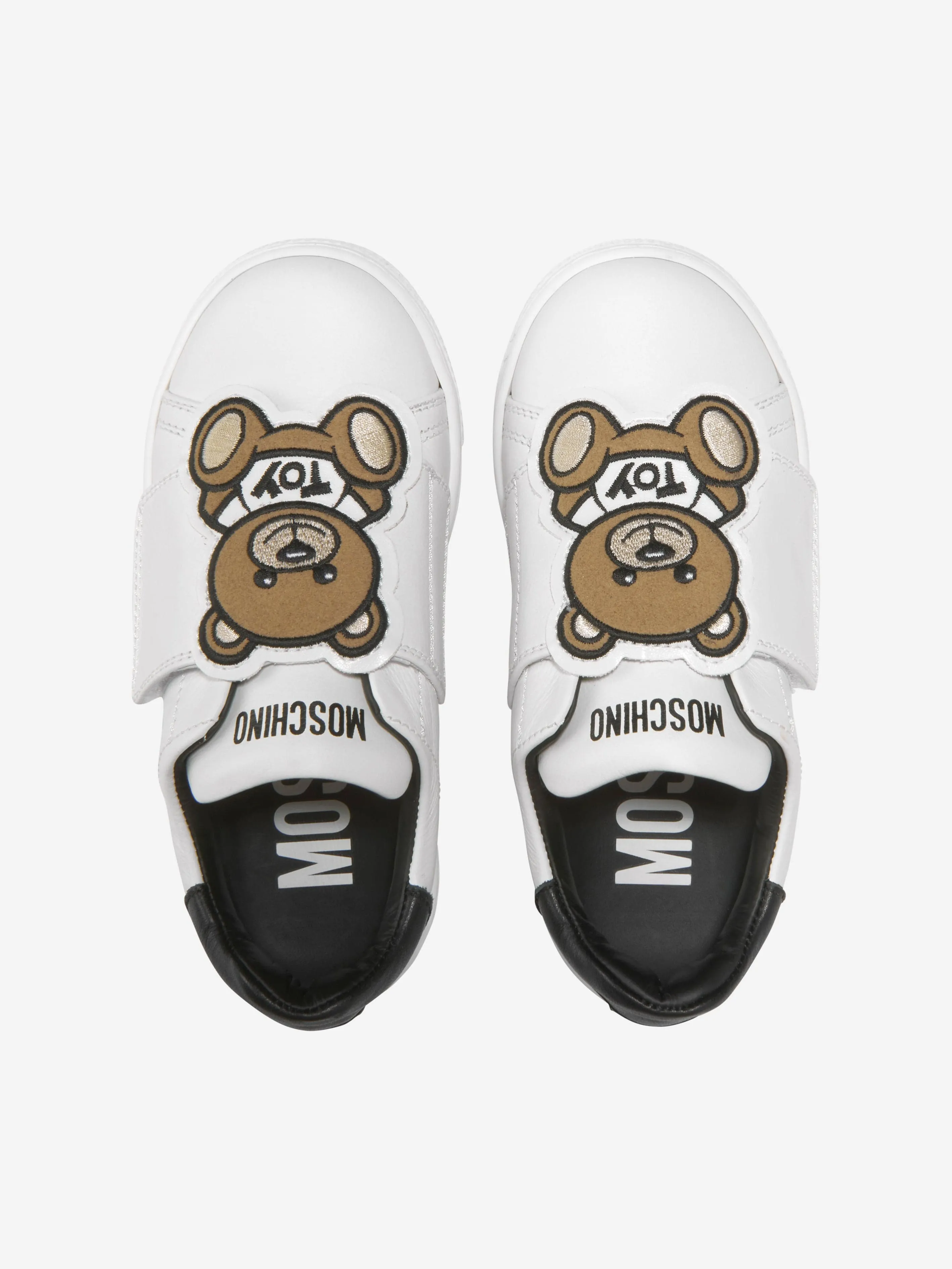 Moschino Unisex Leather Teddy Bear Strap Trainers