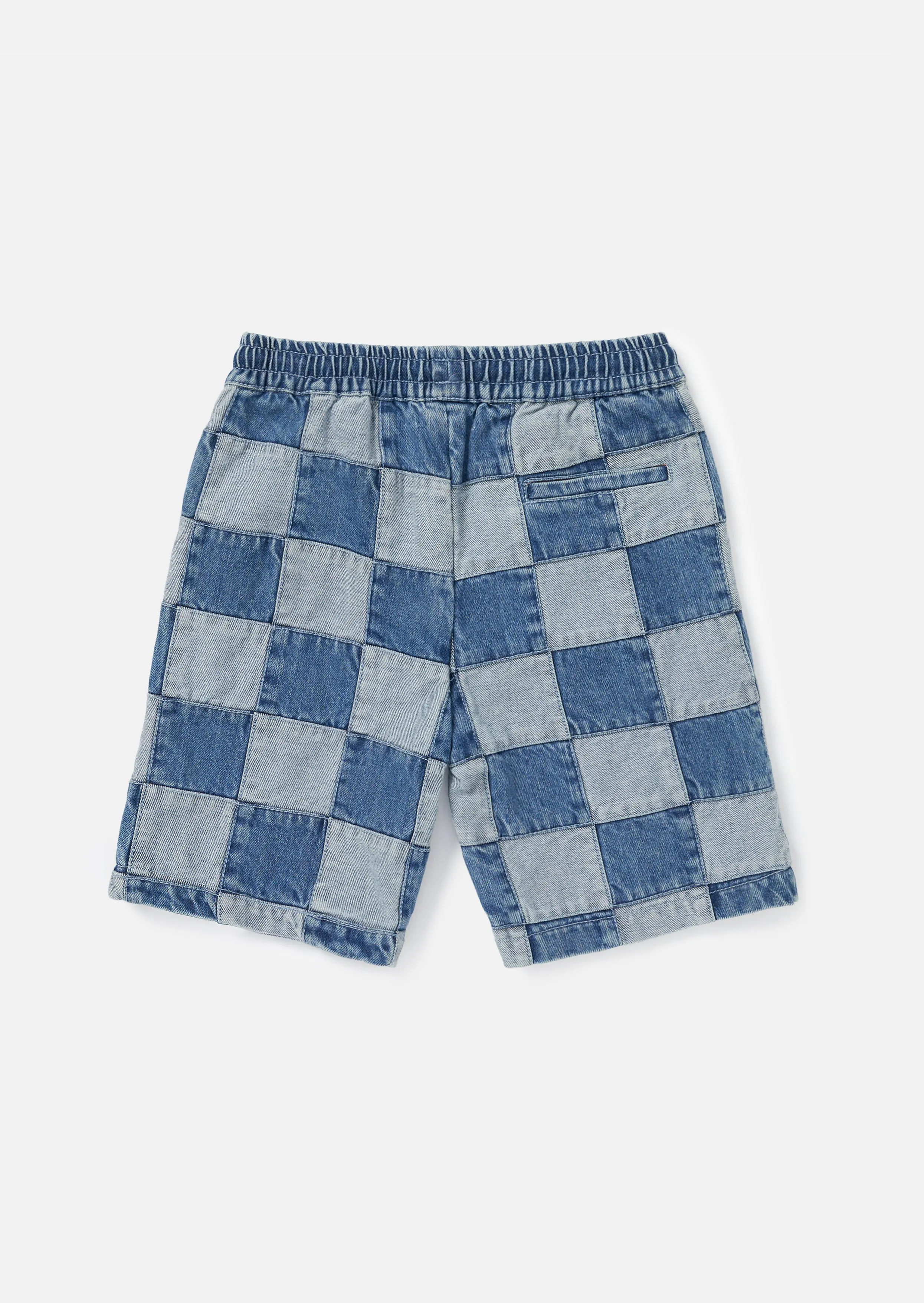 Neil Patchwork Washed Denim Shorts