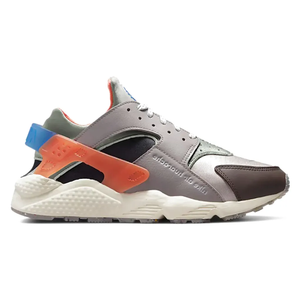 Nike Men's Air Huarache Shoes - Enigma Stone Gray / Racer Orange