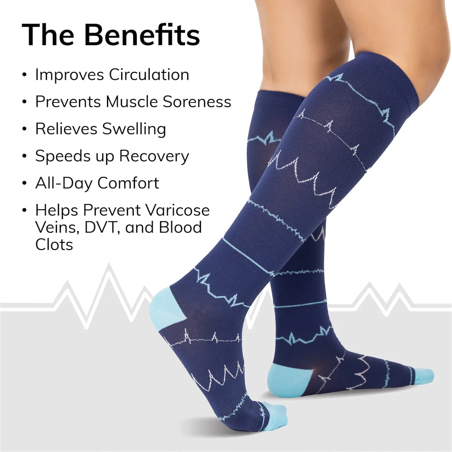 Nursing Compression Socks | Fun, Knee-High Stockings for Nurses With Varicose Veins, Swollen Ankles and Feet