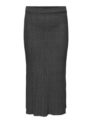 Only Carmakoma Tess Knit Midi Skirt in Grey