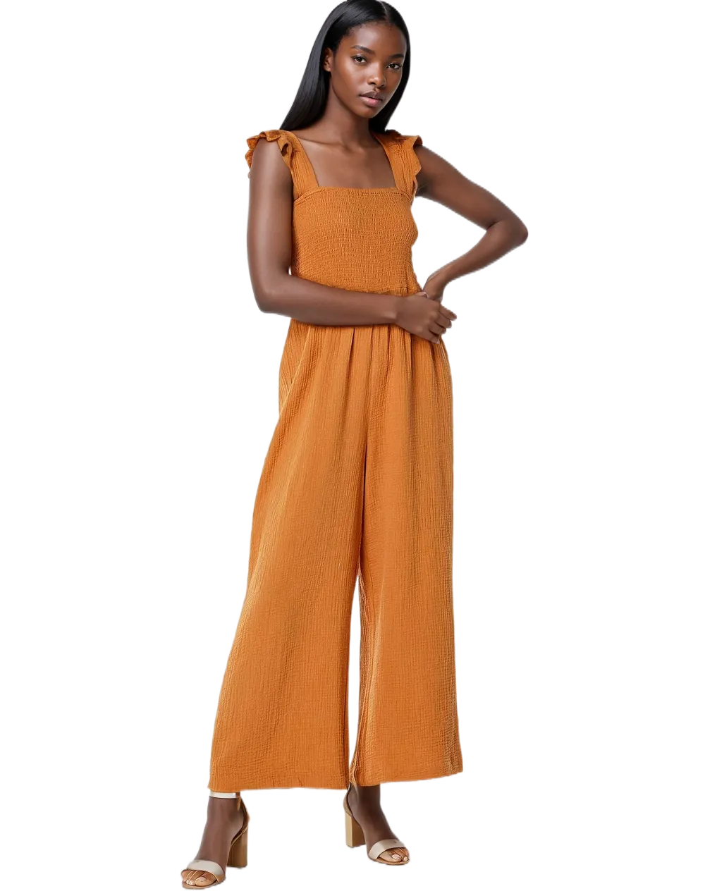 Orange Nectar High Stretch Organic Cotton Romper