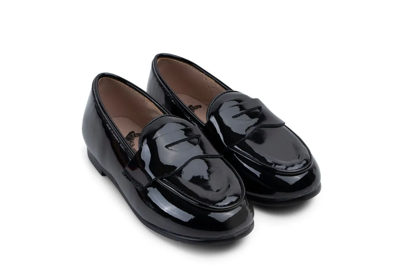 Patent Black Hard Sole Penny Loafer