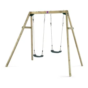 Plum Wooden Double Swing Set