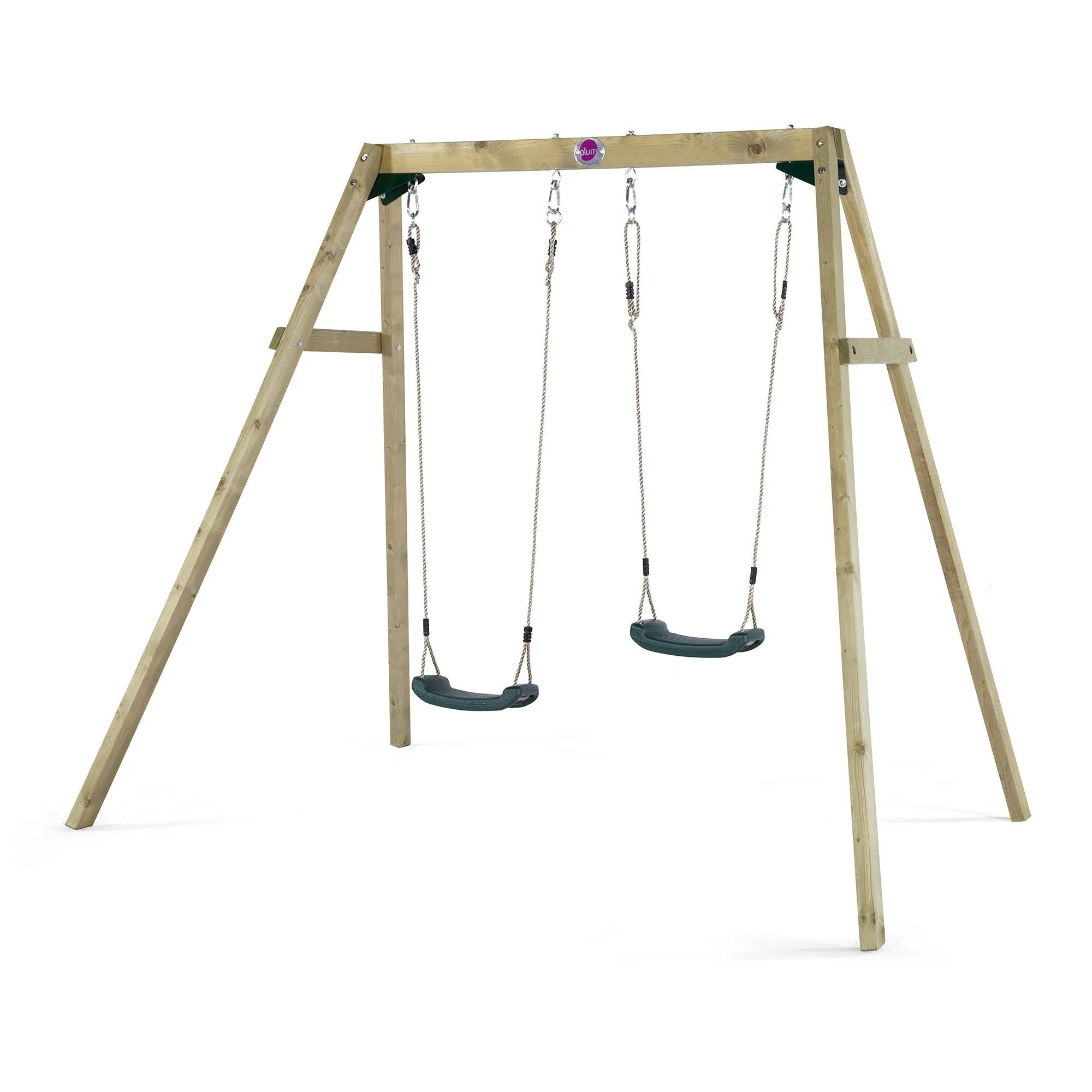 Plum Wooden Double Swing Set