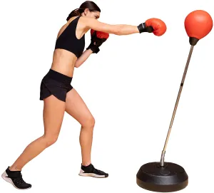 Protocol Punching Bag with Stand - for Adults & Kids - Punching Bag with Stand Plus Boxing Gloves - Adjustable Height Stand - Great for Exercise and Fitness Fun for The Entire Family