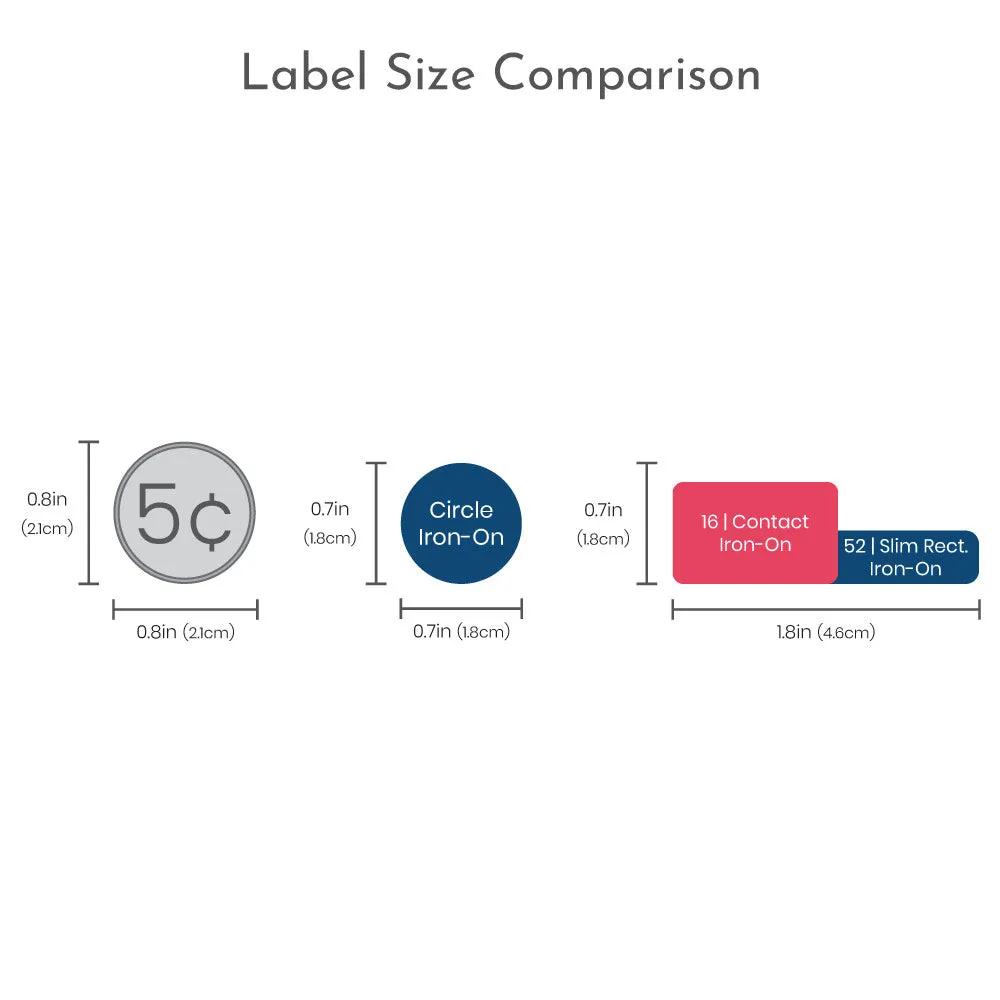 Rainbow Zig-Zag Iron-On Clothing Labels