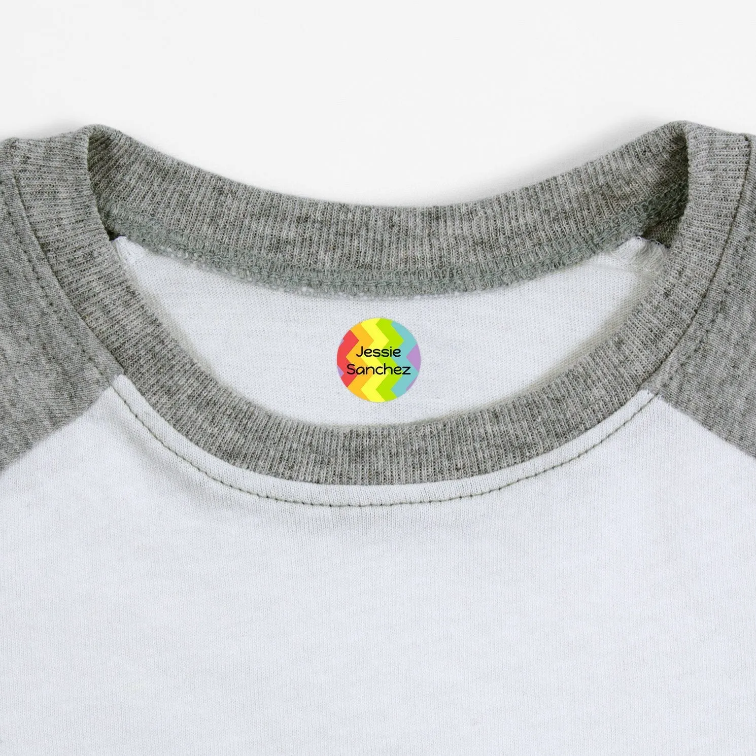 Rainbow Zig-Zag Iron-On Clothing Labels