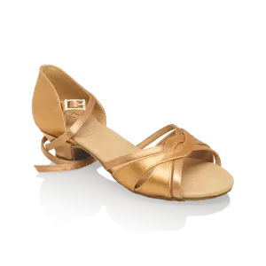 Ray Rose 584 Dusk Flesh Satin Girl's Latin Dance Shoe with Round Toe