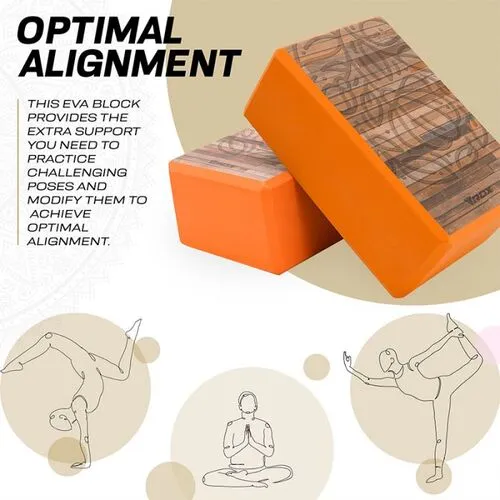 RDX High Density EVA Foam Yoga Block- Non-Slip (Orange)