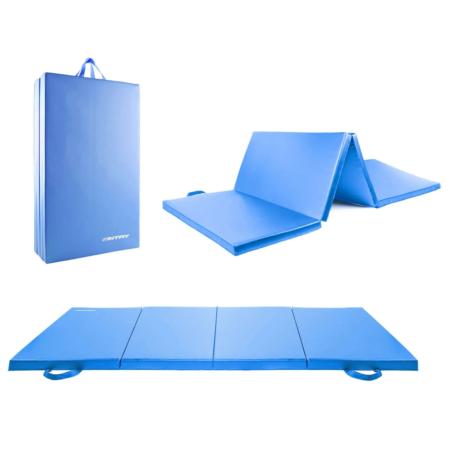 RitFit Tri-Fold 2'' Thick Folding Exercise Mat with Carrying Handles