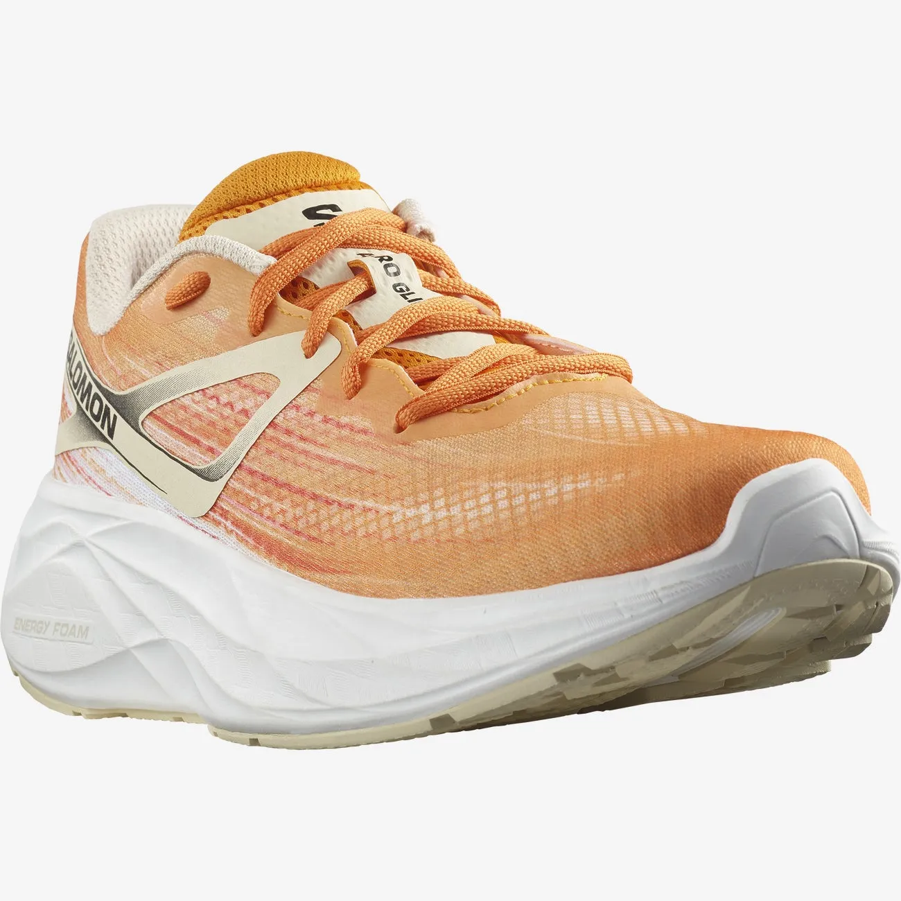 Salomon Men's Aero Glide Running Shoes in Orange Pepper Bleached Sand white