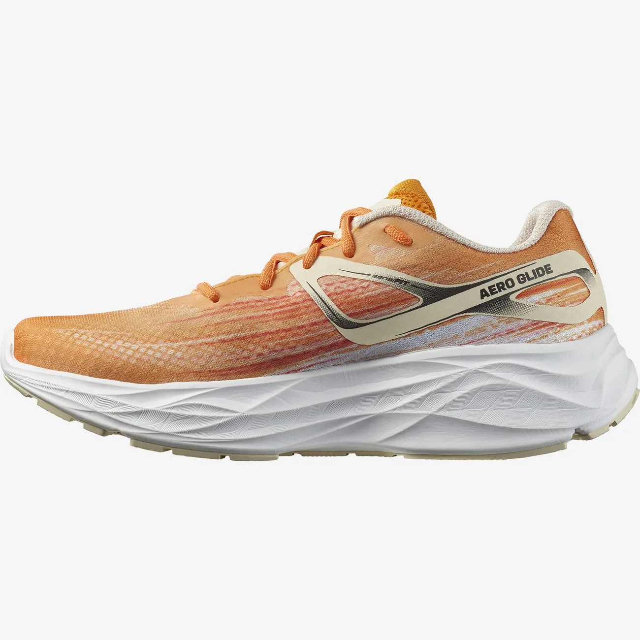 Salomon Men's Aero Glide Running Shoes in Orange Pepper Bleached Sand white