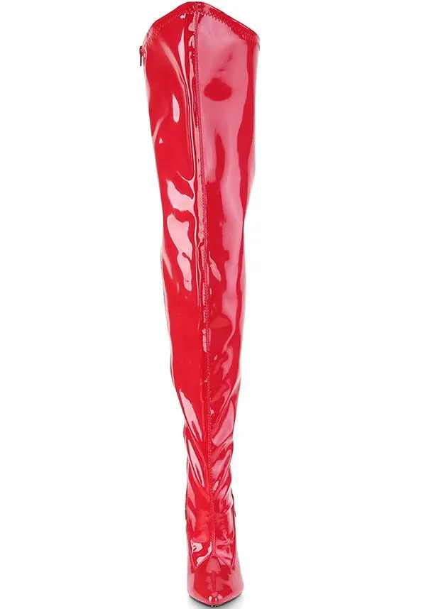 SEDUCE-3000WC [Red Pat] | WIDE CALF BOOTS [PREORDER]