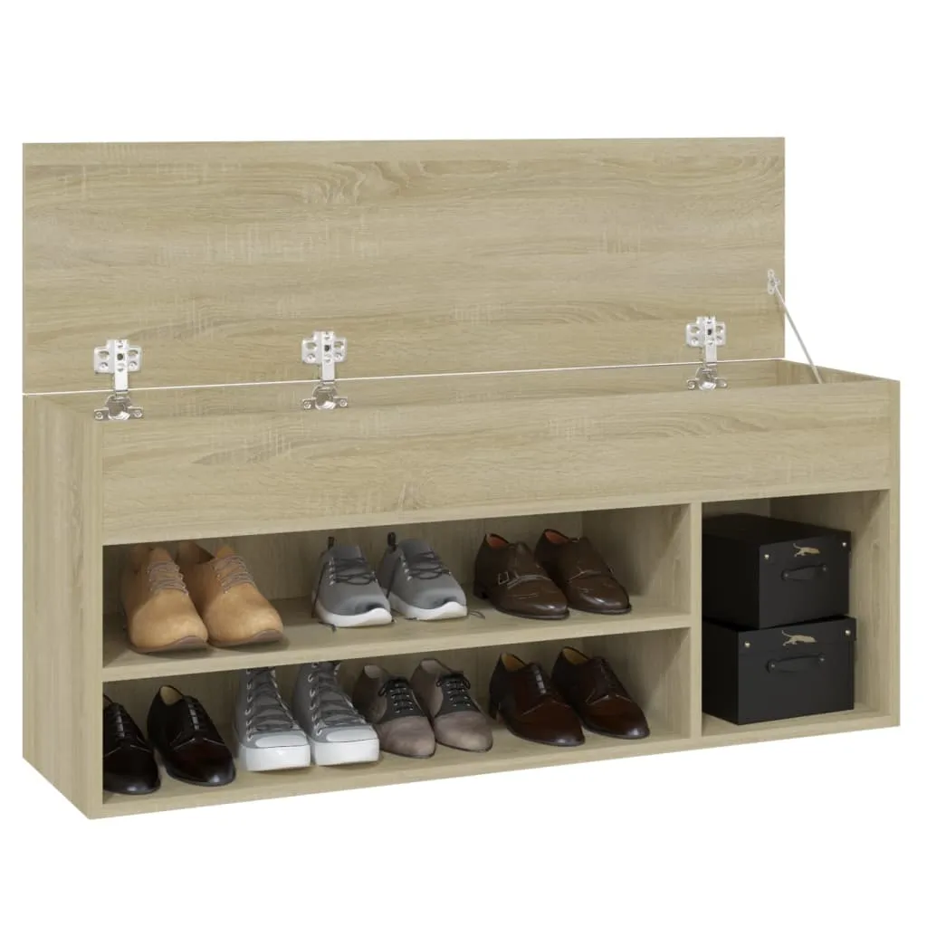 Shoe Bench Sonoma Oak 105x30x45 cm Chipboard