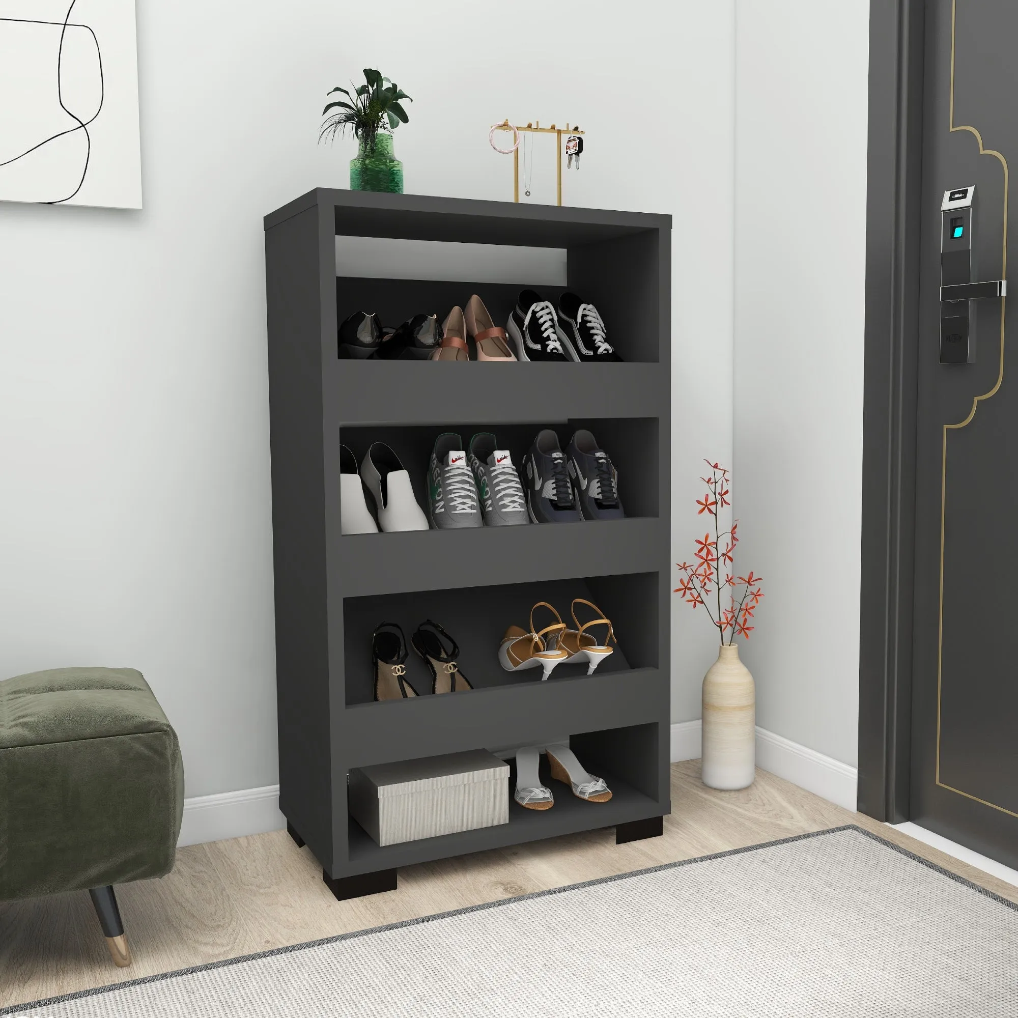 Shoe Storage Shelf with Cabinet Leslie