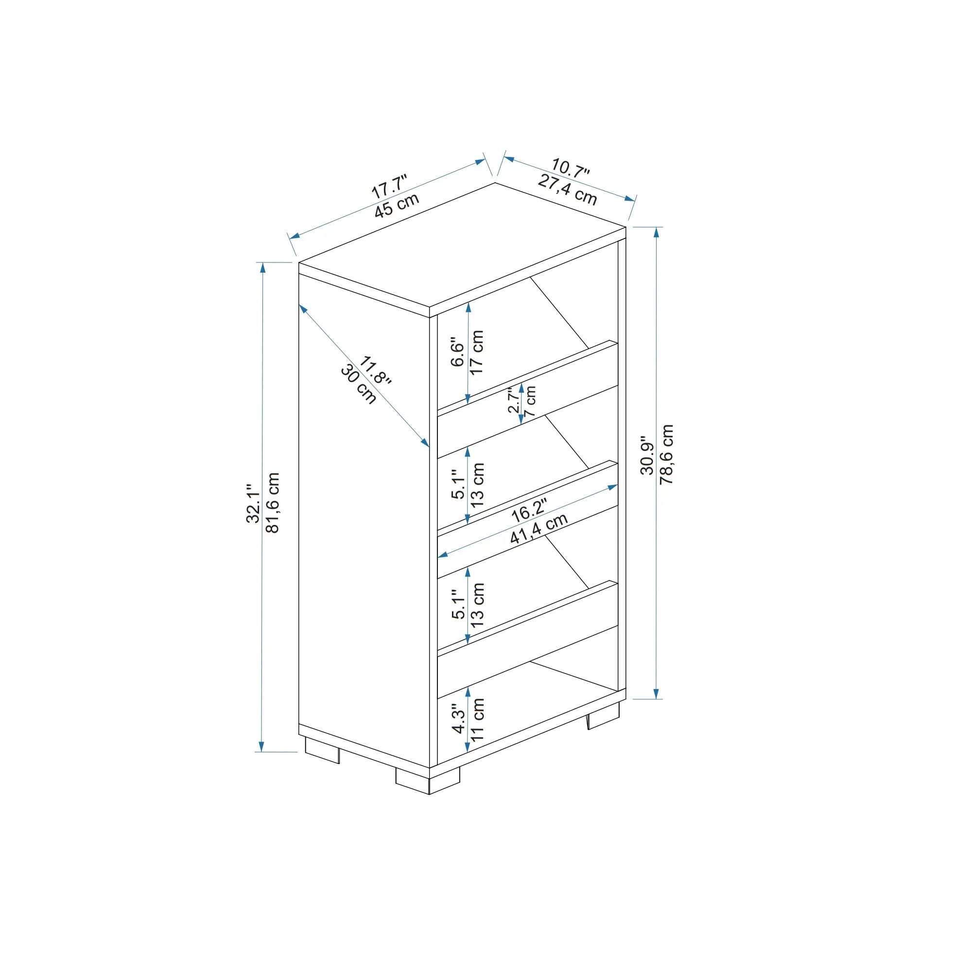 Shoe Storage Shelf with Cabinet Leslie