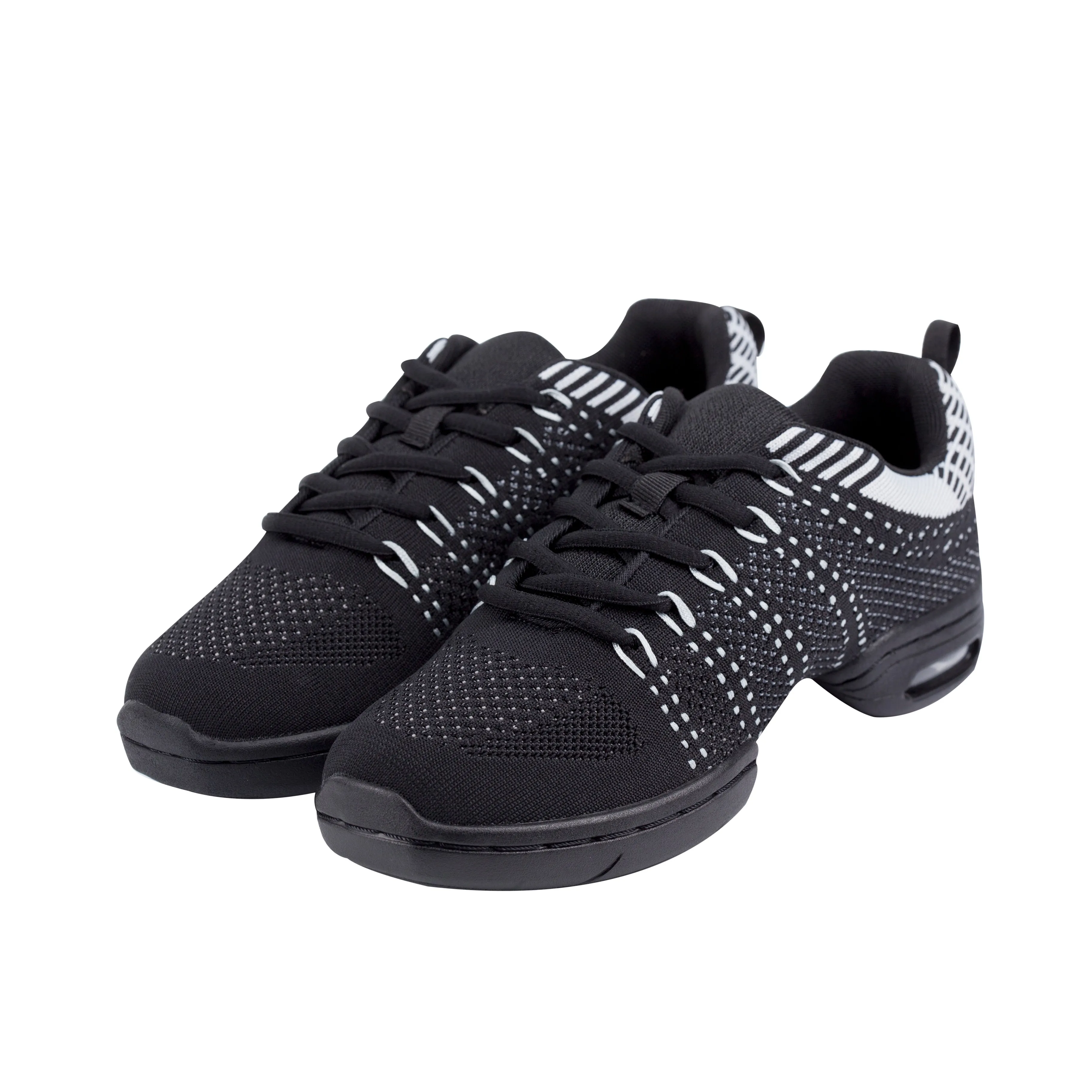 Supadance: Unisex Dance Sneaker S8002 | Black & White Mesh Split Rubber Sole