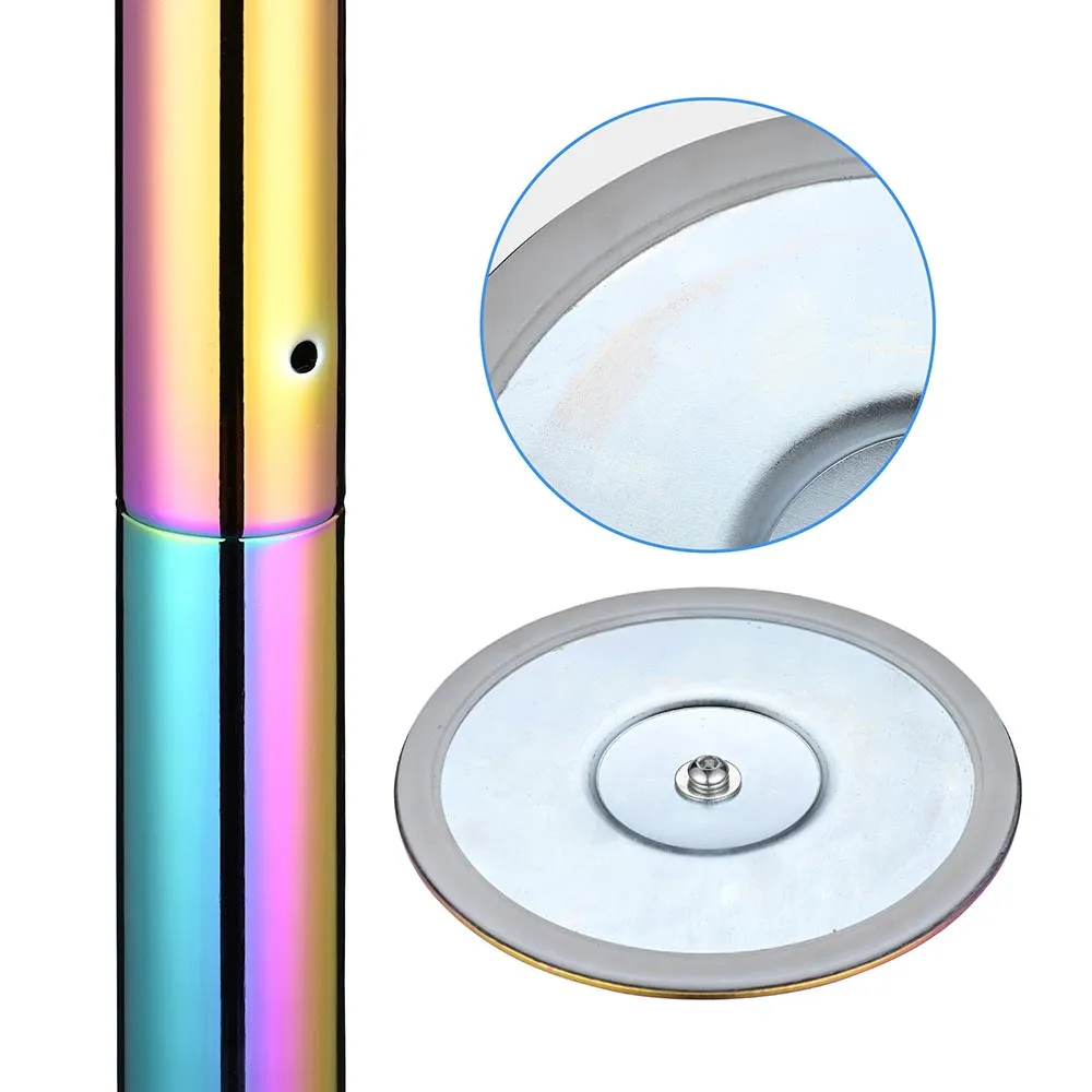 TheLAShop 10 ft Spinning Strip Pole Kit Removable 45mm Mermaid Multi-color