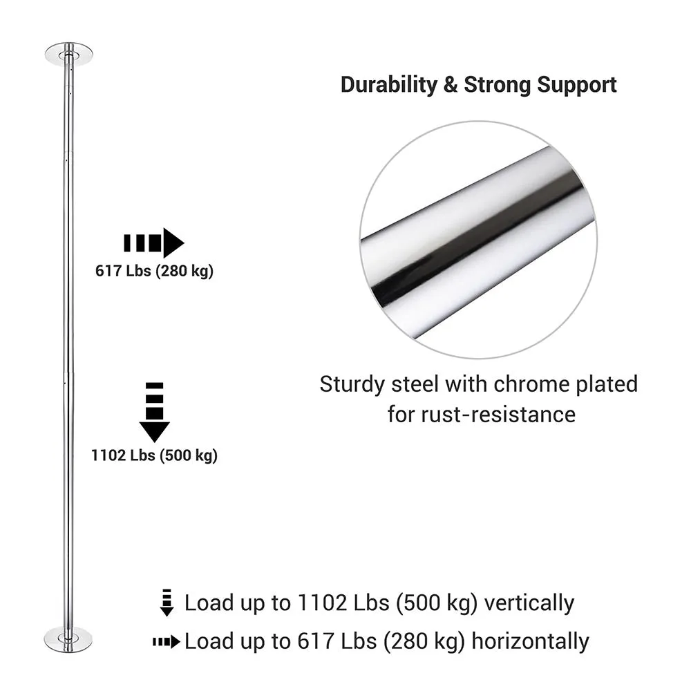 TheLAShop 11.5 ft Pole Spinning Dance Pole for Home Removable 45mm