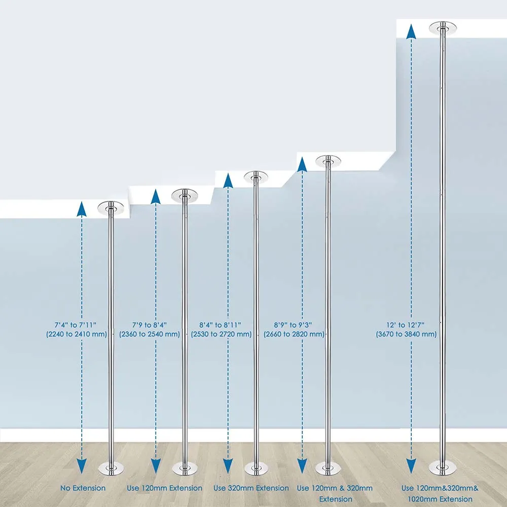 TheLAShop 12ft Spinning Pole Strip Pole for Home & Studio