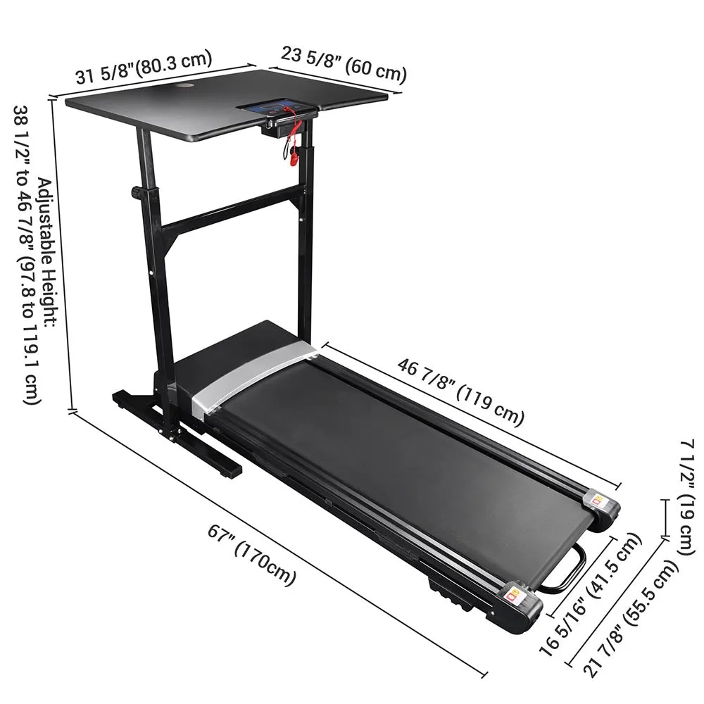 TheLAShop Electric Treadmill with Desk Workstation