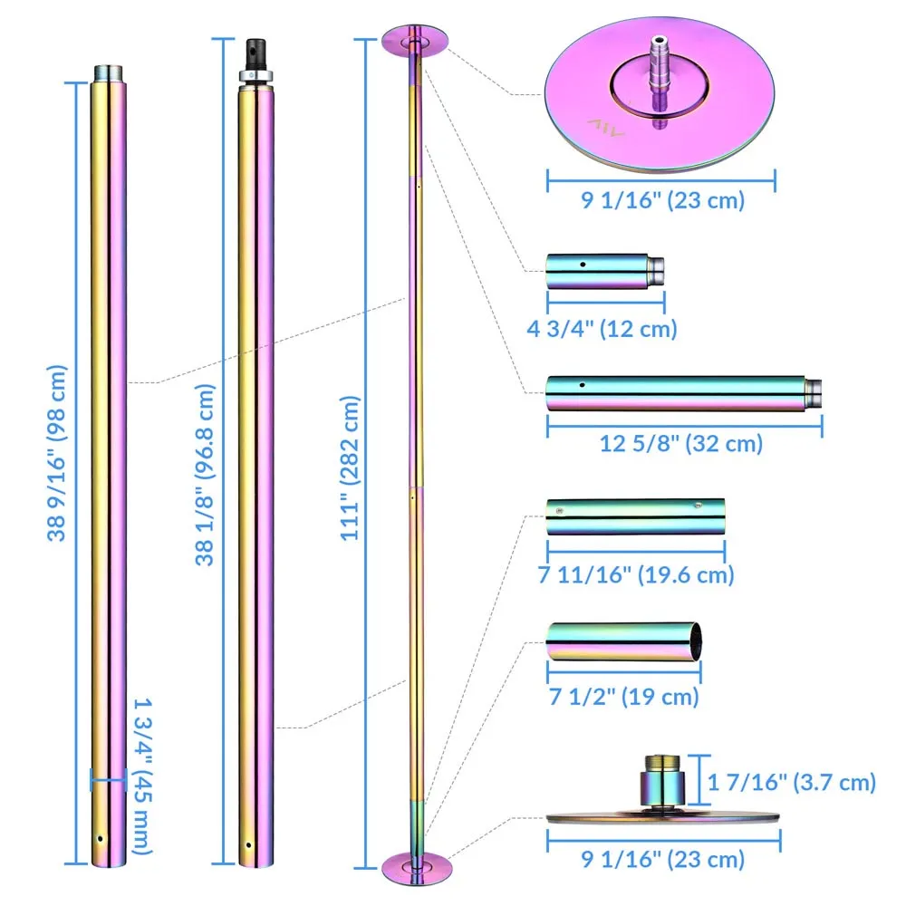 TheLAShop Mermaid Spinning Dance Pole 9ft D45mm