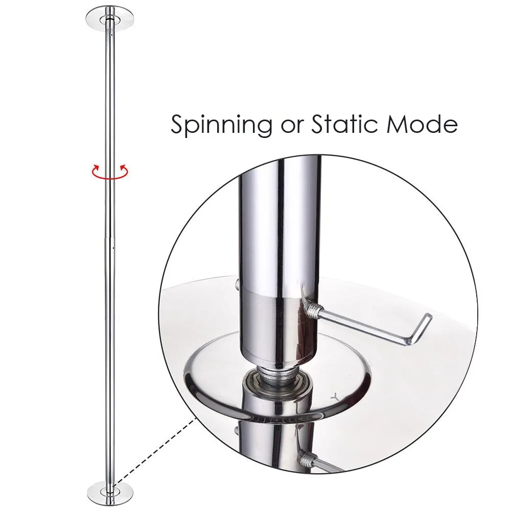 TheLAShop Spinning Static Dance Pole Portable Removable Pole 45mm