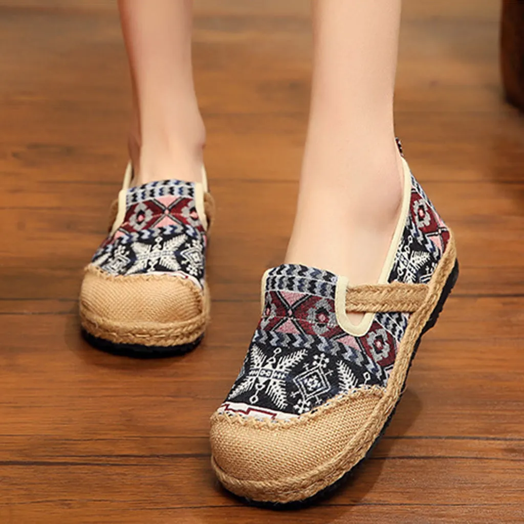 Thick Heel Retro Flat Shoes | Gift Shoes