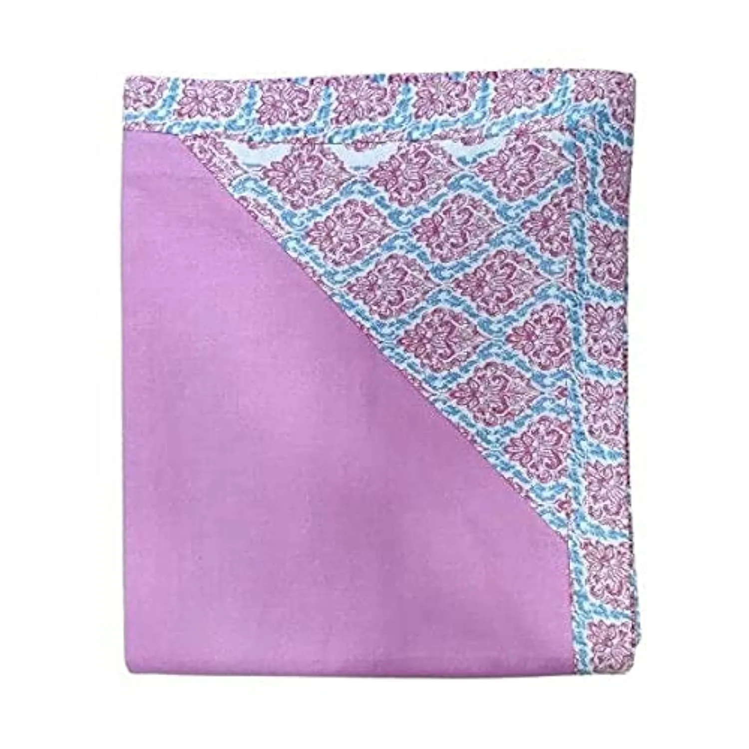 Toro Blu 100% Cotton Single Layered 2 Pc Single Top Sheet/Chaddar/Blanket/Dohar (Pink)