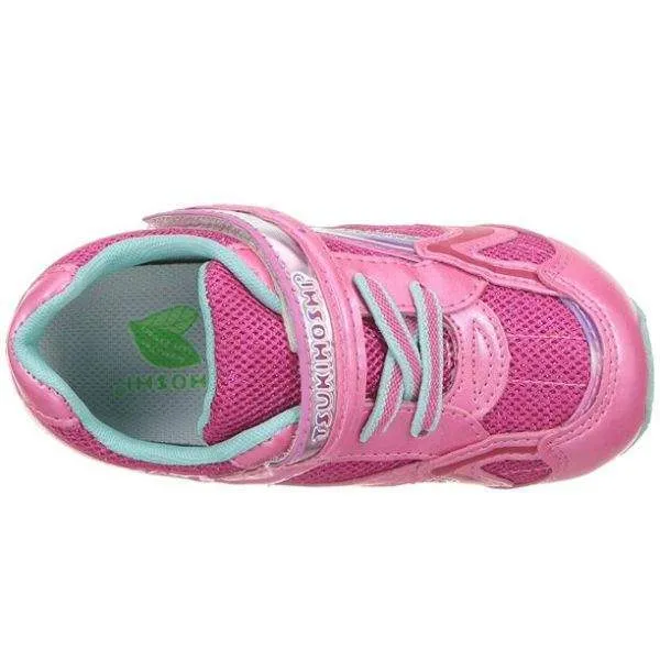 Tsukihoshi GLITZ Hot Pink Mint Girls Running Shoes (Machine Washable)