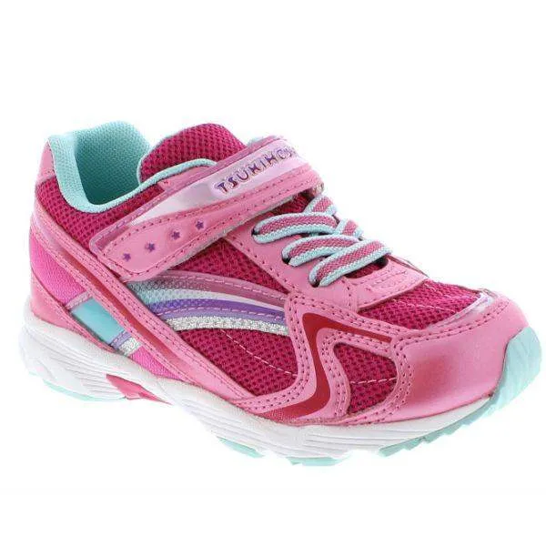 Tsukihoshi GLITZ Hot Pink Mint Girls Running Shoes (Machine Washable)