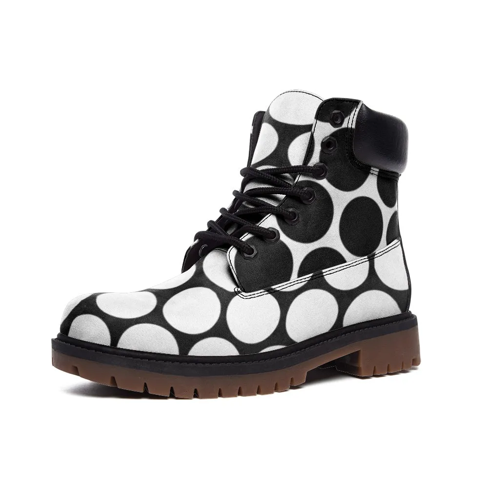 Two-Tone Polkadot Casual Leather Lightweight boots TB