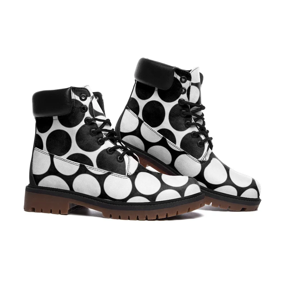 Two-Tone Polkadot Casual Leather Lightweight boots TB