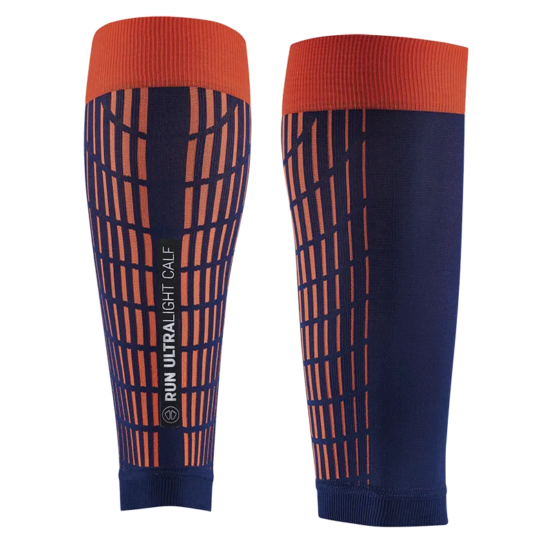 ULTRALIGHT RUN CALF SLEEVES BLUE - ORANGE