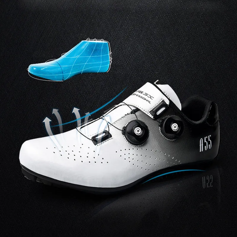 Unisex Road Bike Cycling Shoes Compatible with Peloton Shimano SPD Bike Riding Shoes for Men Women, 2 dials, Cleats for Indoor Outdoor Cycling Biking