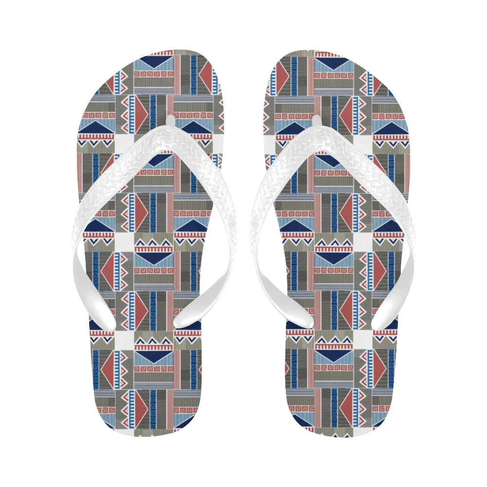 Unisex Tribal Geometric Print Flip Flops