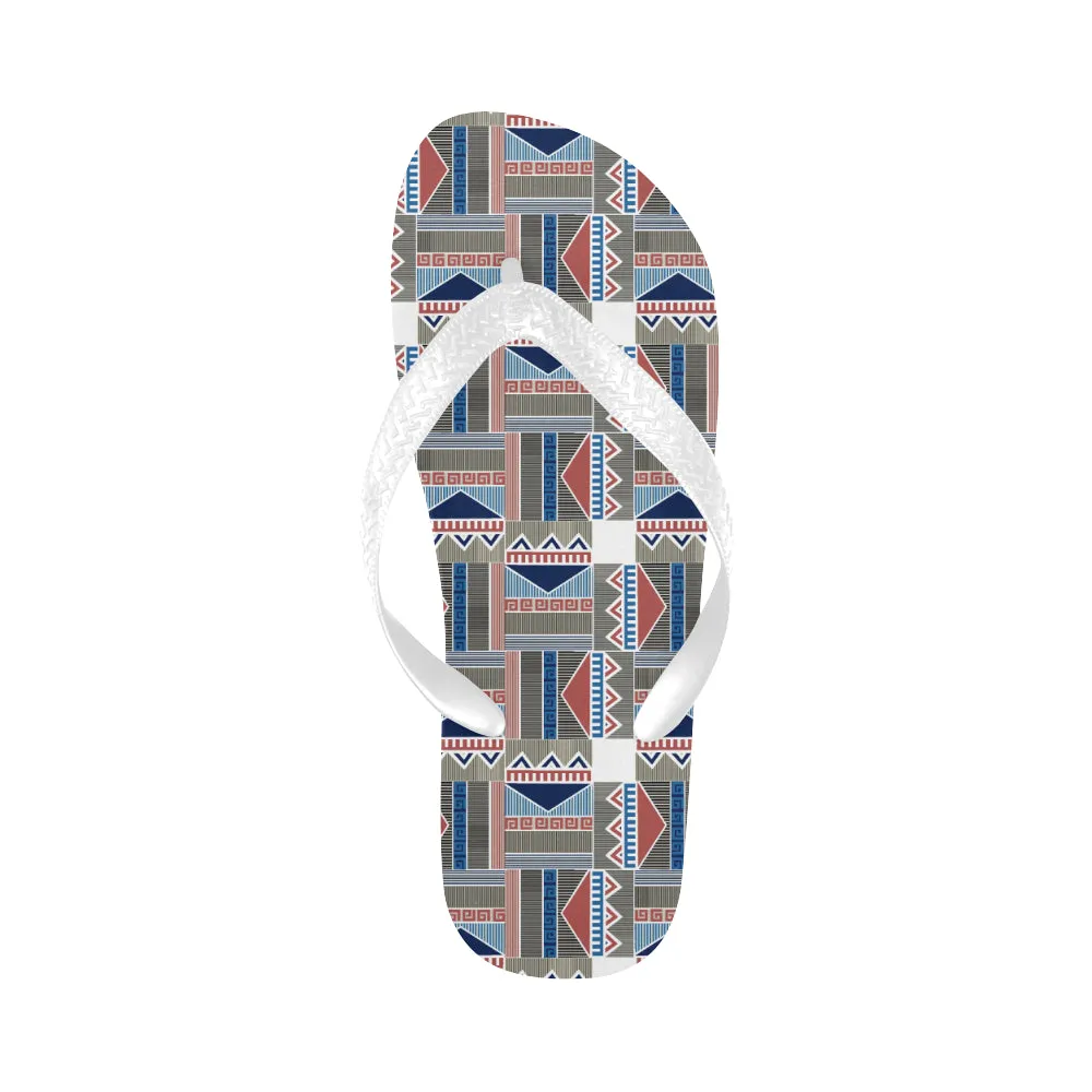 Unisex Tribal Geometric Print Flip Flops