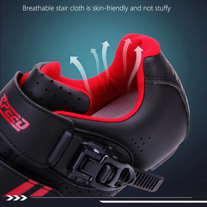 Unisex Wide Cycling Shoes Compatible with Look Delta/SPD Cleats-2 Straps-Clip in Road/Indoor Bike Shoes for Mens and Womens