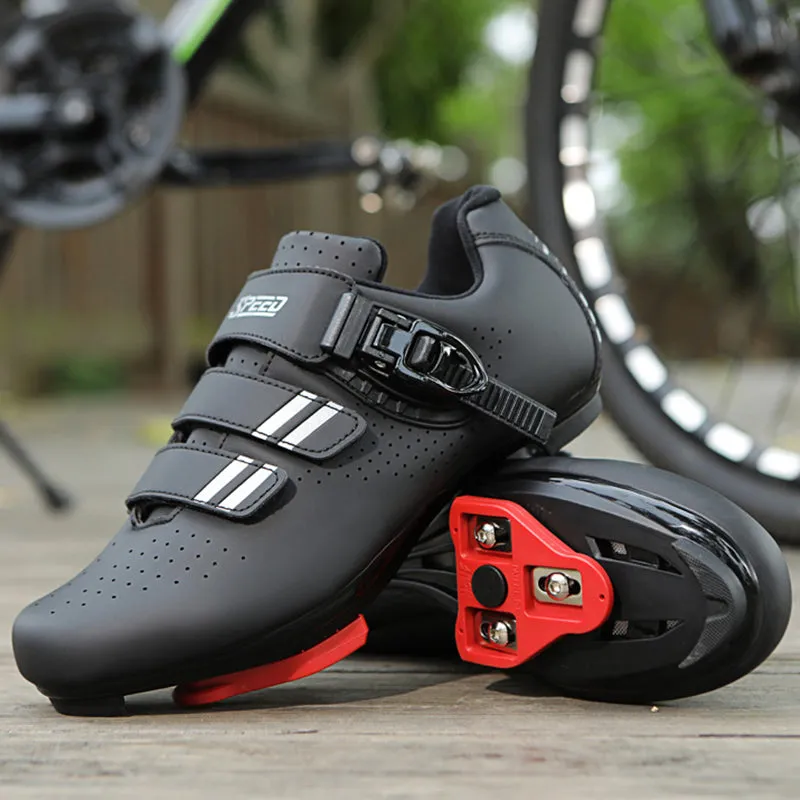 Unisex Wide Cycling Shoes Compatible with Look Delta/SPD Cleats-2 Straps-Clip in Road/Indoor Bike Shoes for Mens and Womens