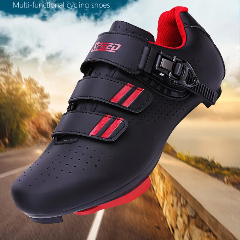 Unisex Wide Cycling Shoes Compatible with Look Delta/SPD Cleats-2 Straps-Clip in Road/Indoor Bike Shoes for Mens and Womens