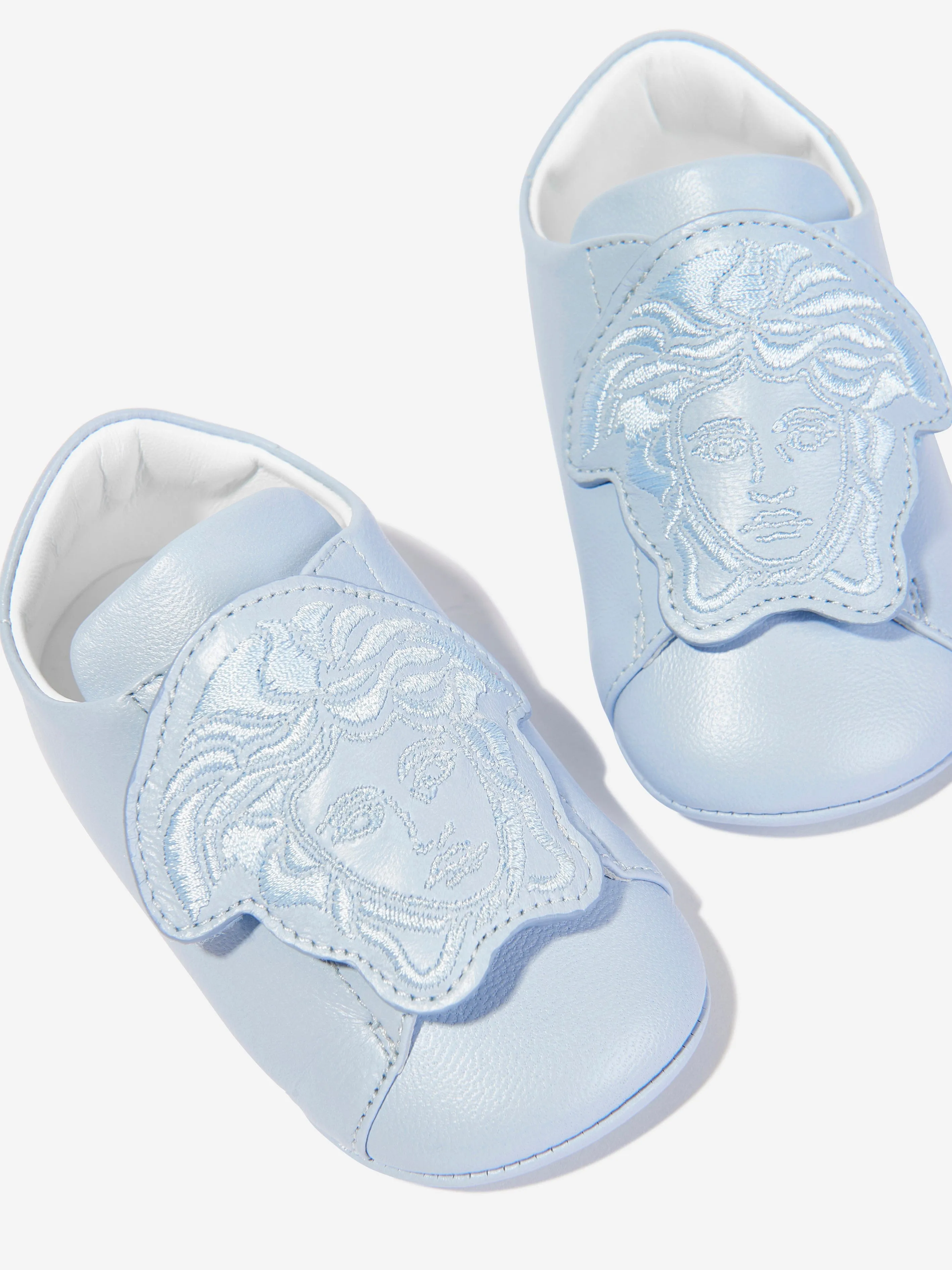 Versace Baby Boys Leather Trainers in Blue