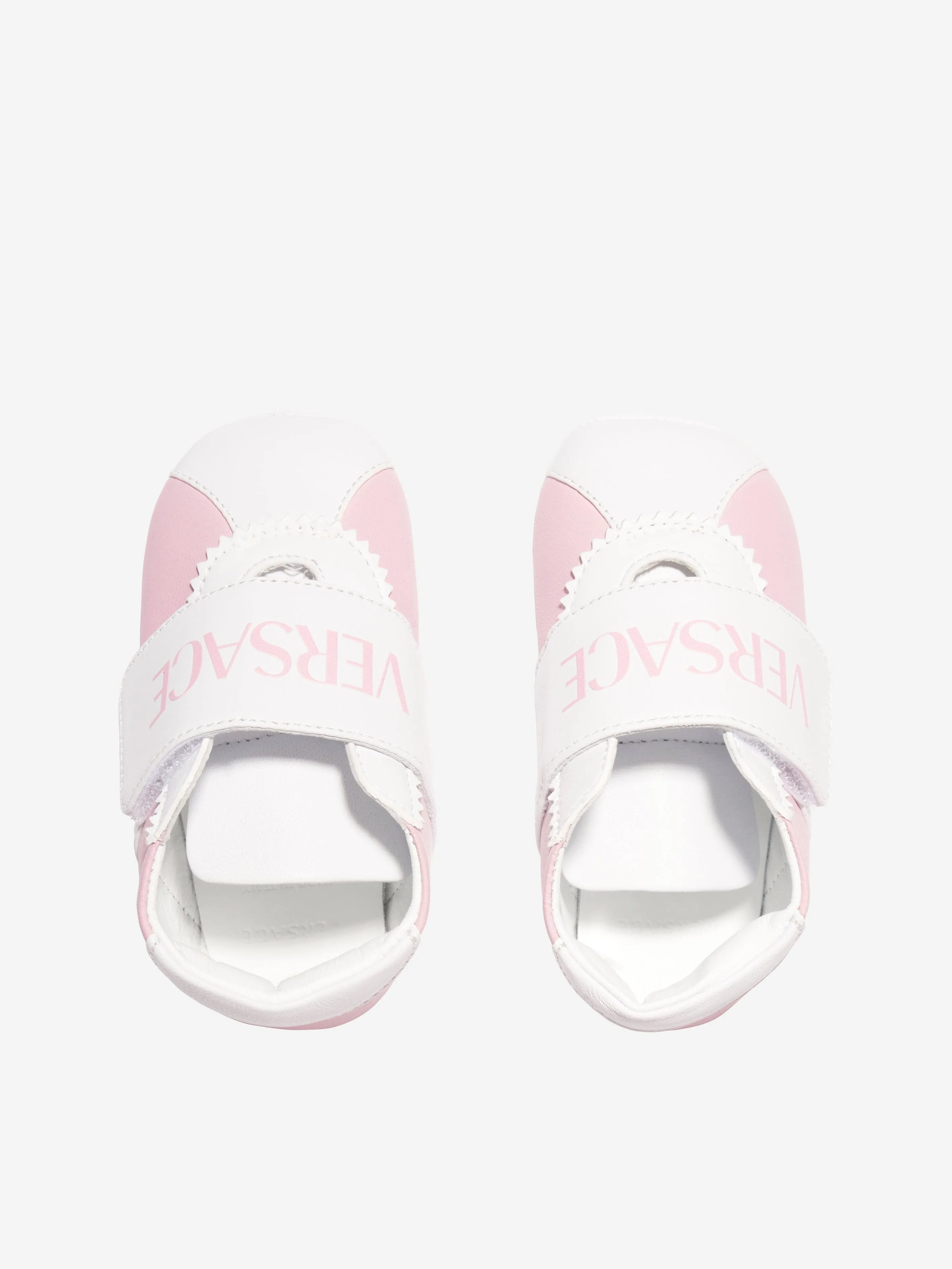 Versace Baby Girls Leather Pre Walker Trainers in Pink