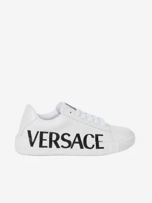 Versace Unisex Leather Logo Trainers