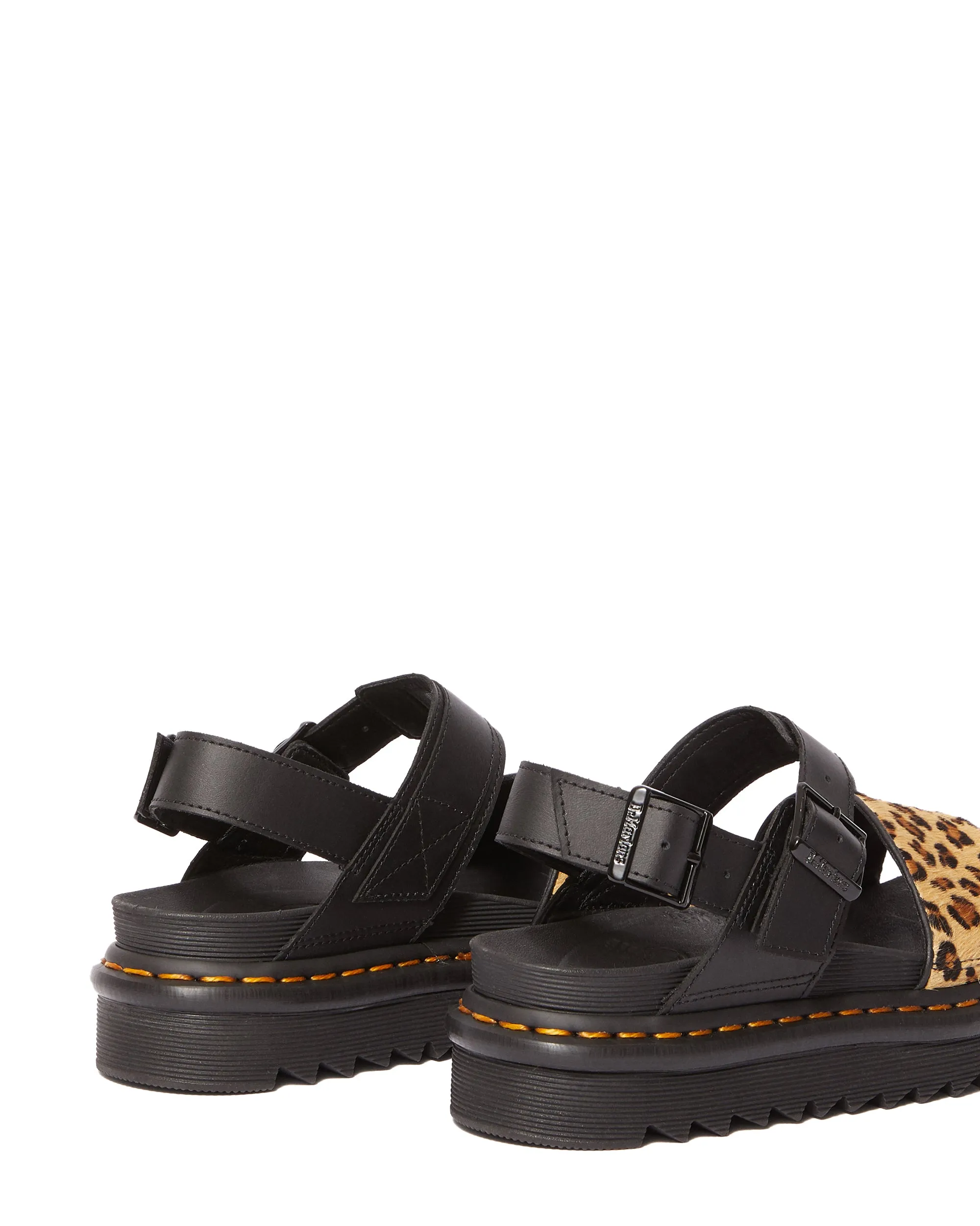 VOSS HAIR ON BLACK MEDIUM LEOPARD SANDAL