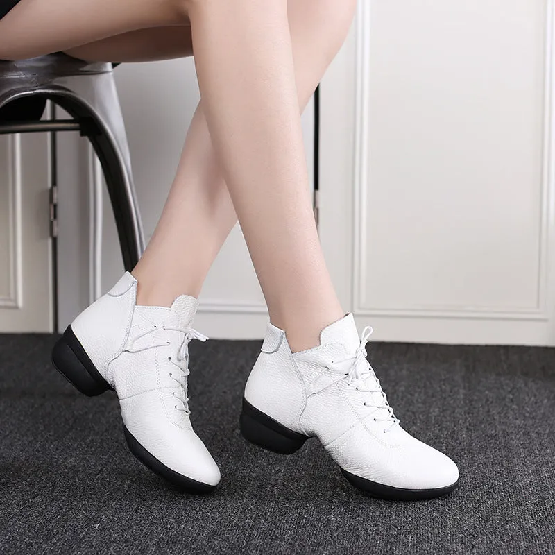 Women's 4cm Training Practice Outdoor Mesh Lace-up Dance Shoes Jazz Dance Shoes