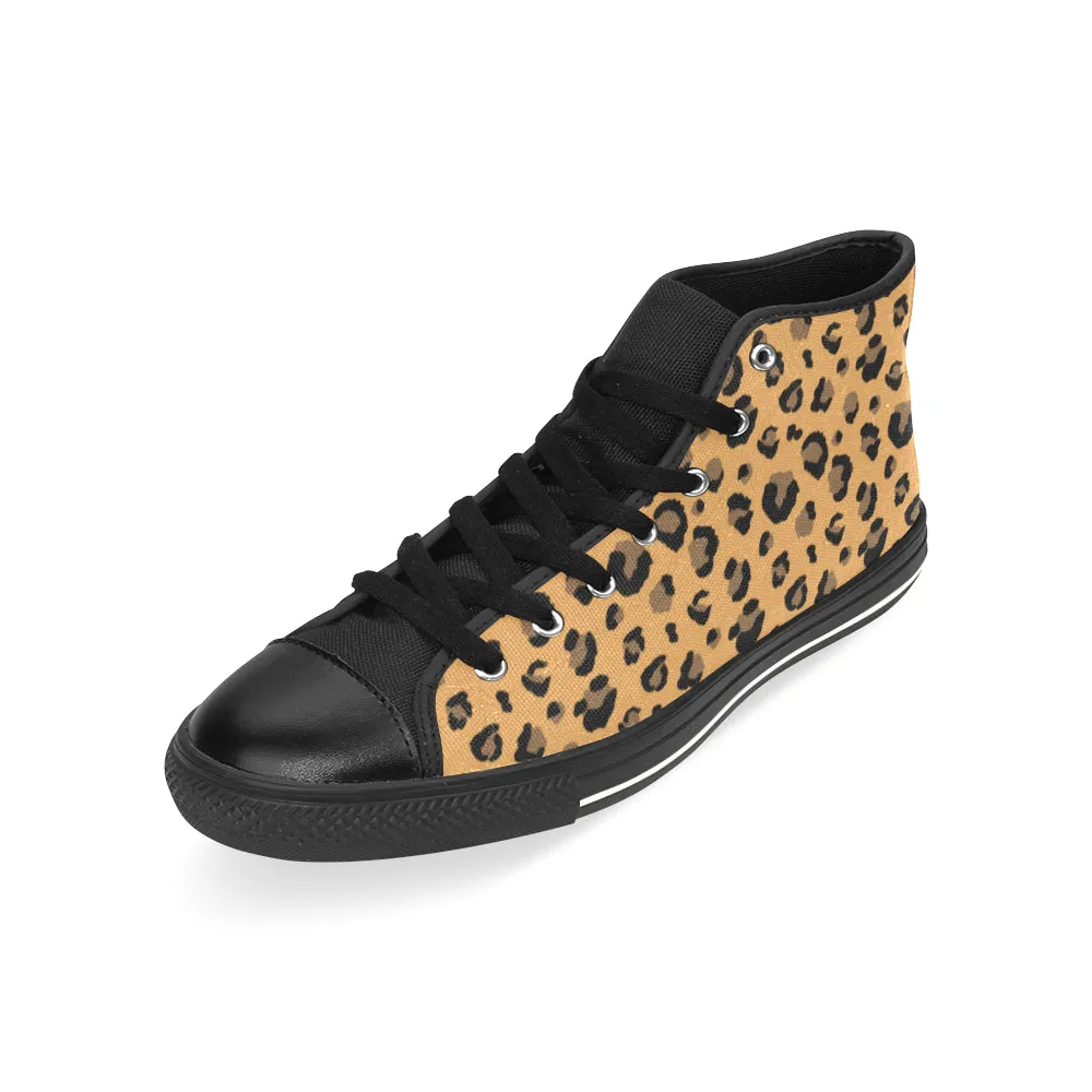 Women's Big Size Leopard Print High Top Canvas Shoes